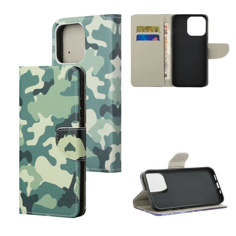 Fliptok / Bőrtok iPhone 13 Pro Max Katonai Álcázás