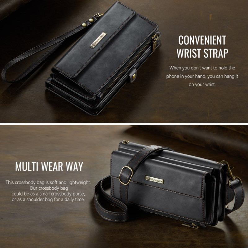 Bőrtok Samsung Galaxy S26 Plus Caseme Rfid-védelemmel És Vállpánttal