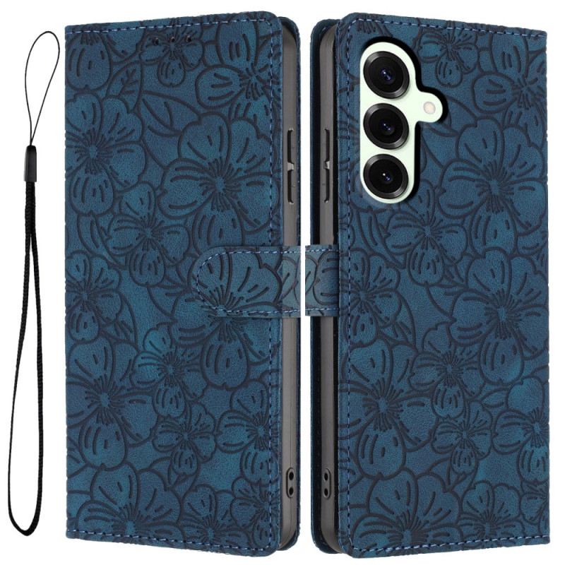 Bőrtok Samsung Galaxy S26 Plus Cseresznyevirág Gravírozás