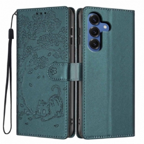 Bőrtok Samsung Galaxy S26 Plus Fa És Macska Minta