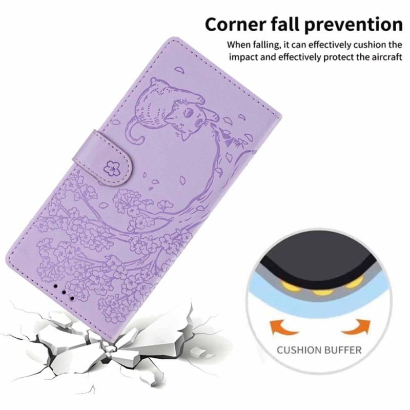 Bőrtok Samsung Galaxy S26 Plus Fa És Macska Minta