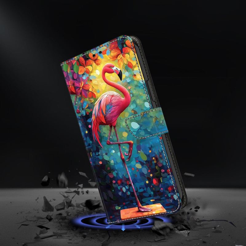 Bőrtok Samsung Galaxy S26 Plus Művészi Flamingó