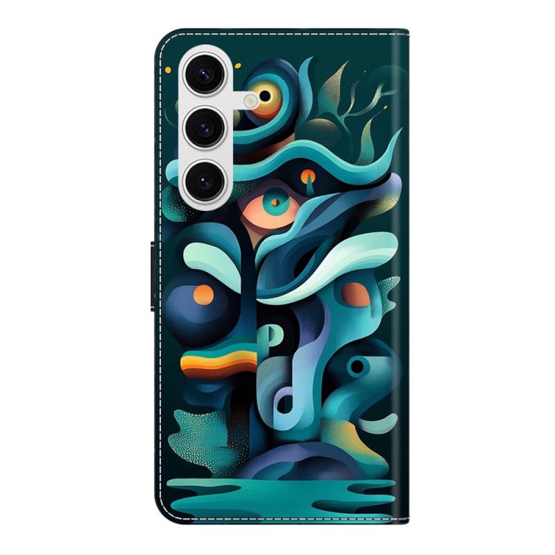 Bőrtok Samsung Galaxy S26 Plus Ombre Zöld Graffiti