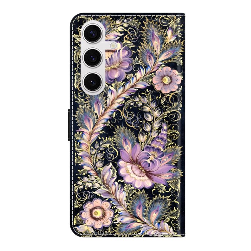 Fliptok Samsung Galaxy S26 Plus Vintage Arany Kitűző Minta