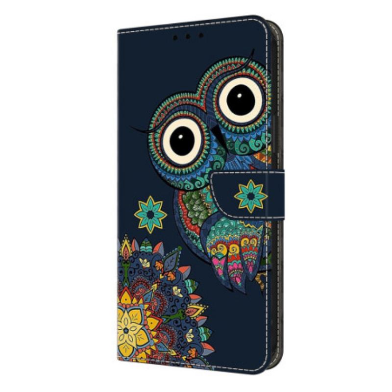 Kinyitható Bőrtok Samsung Galaxy S26 Plus Bagoly Mandala Minta