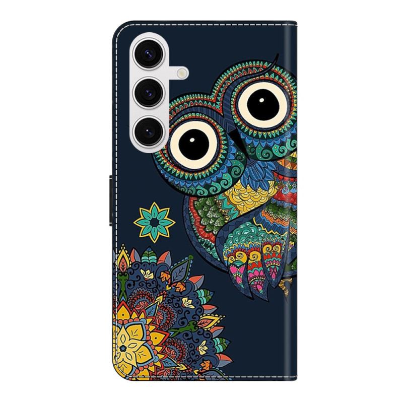 Kinyitható Bőrtok Samsung Galaxy S26 Plus Bagoly Mandala Minta