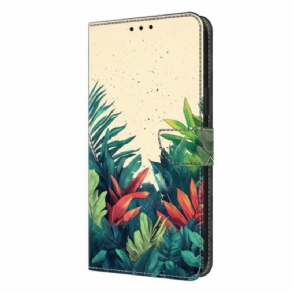 Kinyitható Bőrtok Samsung Galaxy S26 Plus Levelek