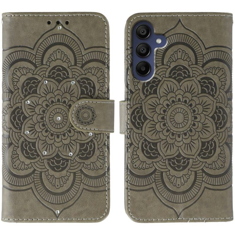Kinyitható Bőrtok Samsung Galaxy S26 Plus Mandala És Strasszok