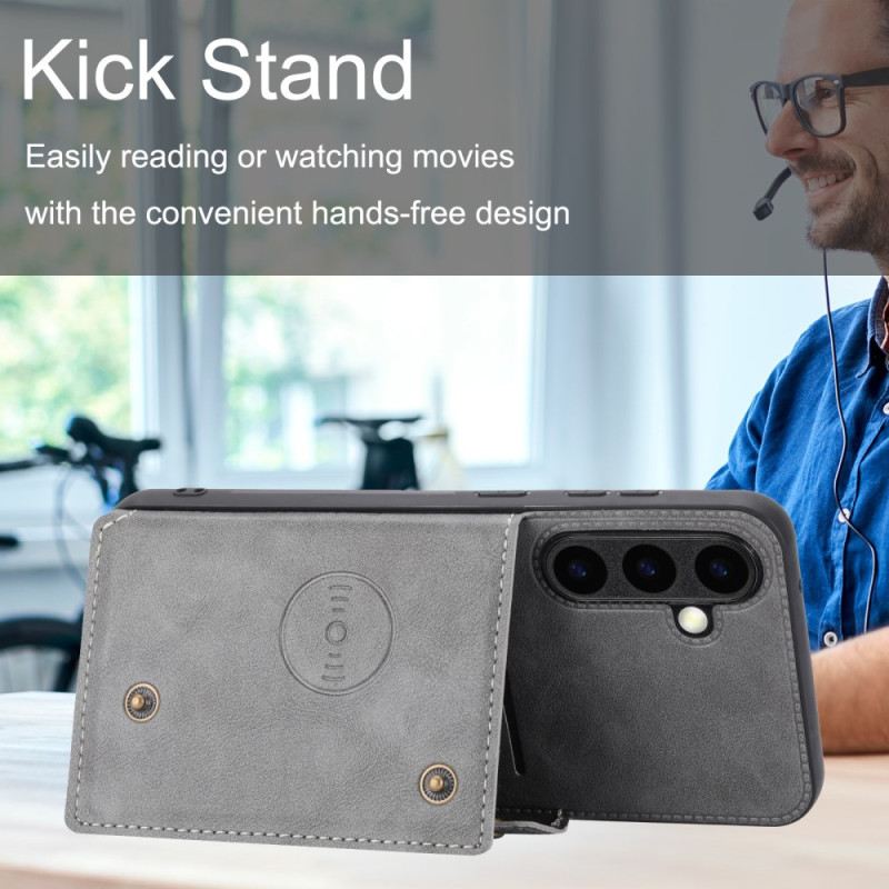 Tok Samsung Galaxy S26 Plus Bőrhatású Kártyatartó