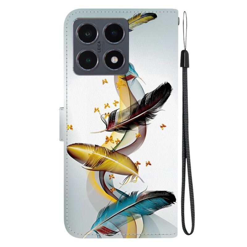 Bőrtok Xiaomi 15t Arany Levelek