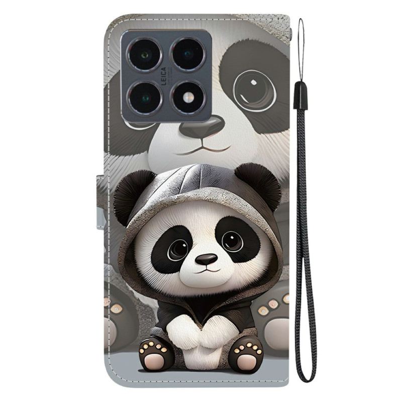 Bőrtok Xiaomi 15t Aranyos Panda