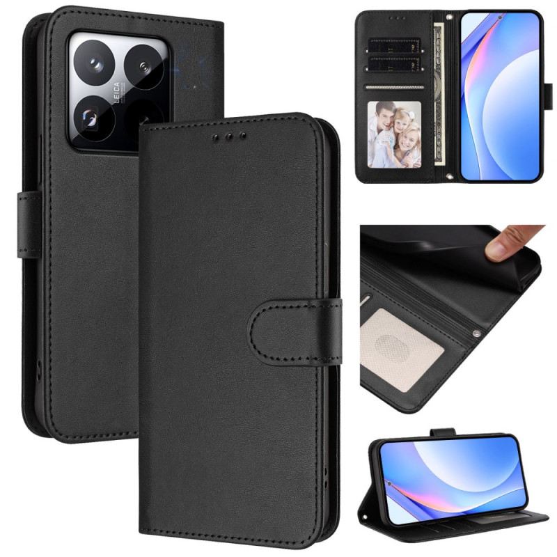 Bőrtok Xiaomi 15t Egyszínű Rfid-védelemmel