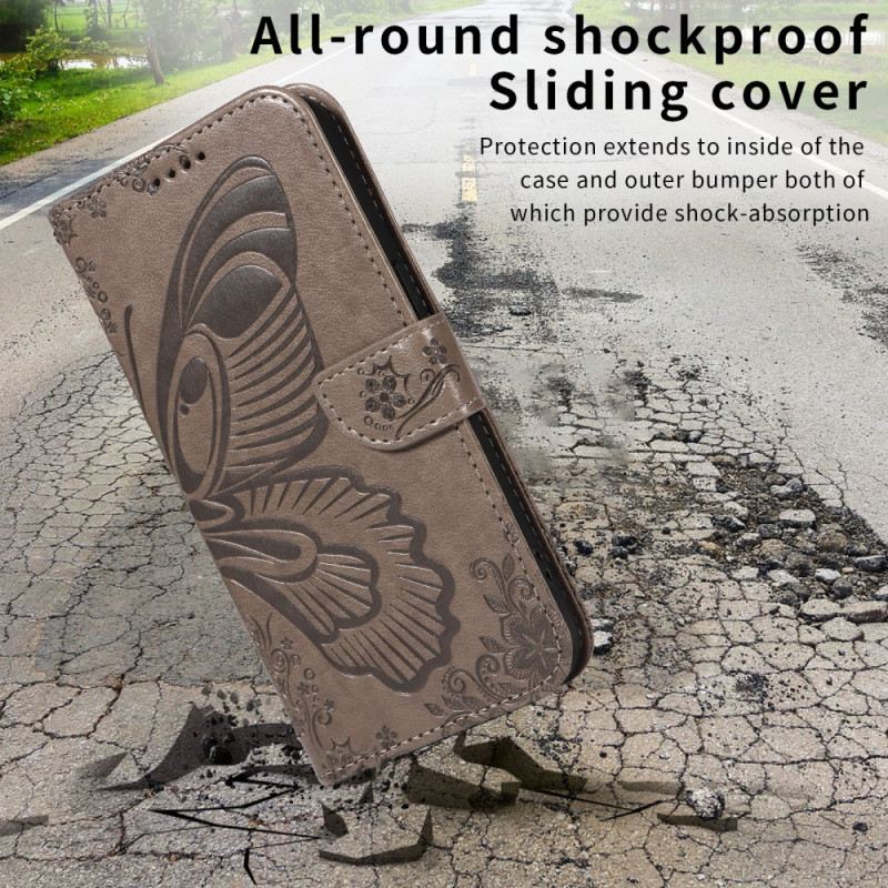 Bőrtok Xiaomi 15t Grafikus Pillangó