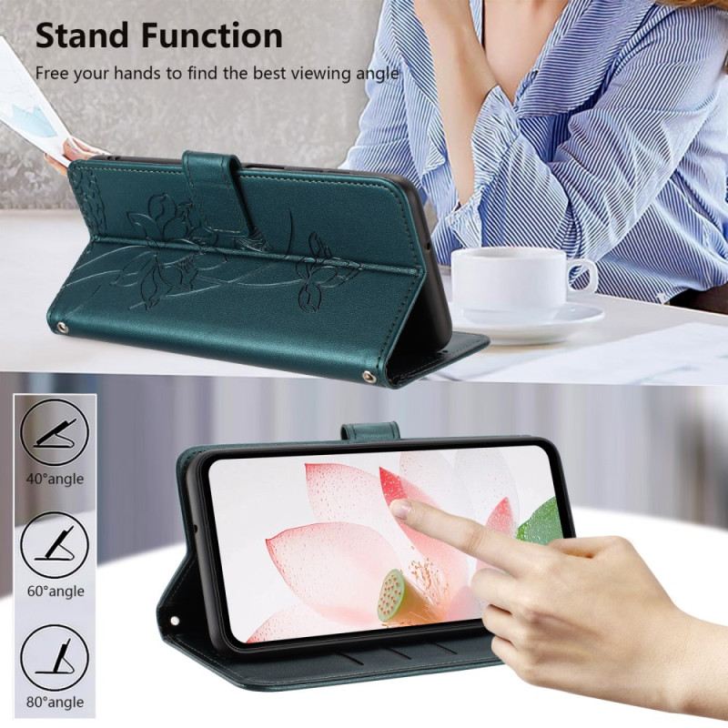 Bőrtok Xiaomi 15t Lótuszminta