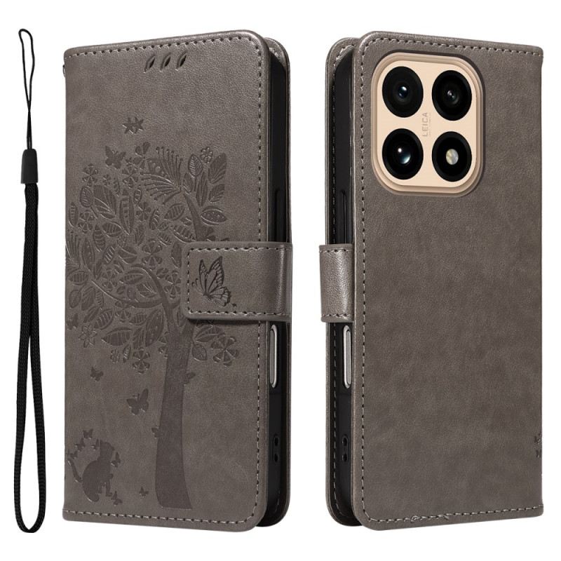 Bőrtok Xiaomi 15t Macska És Fa