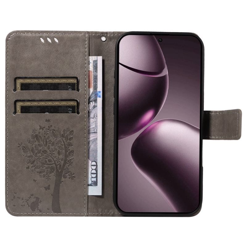 Bőrtok Xiaomi 15t Macska És Fa