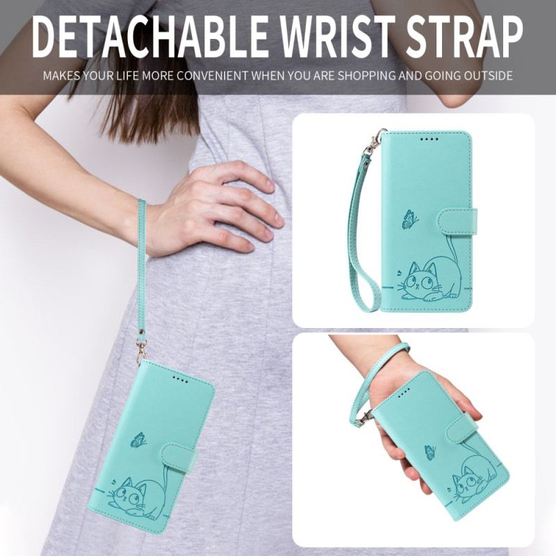 Bőrtok Xiaomi 15t Macskapánt Mintázat