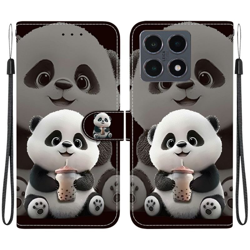 Bőrtok Xiaomi 15t Panda Minta