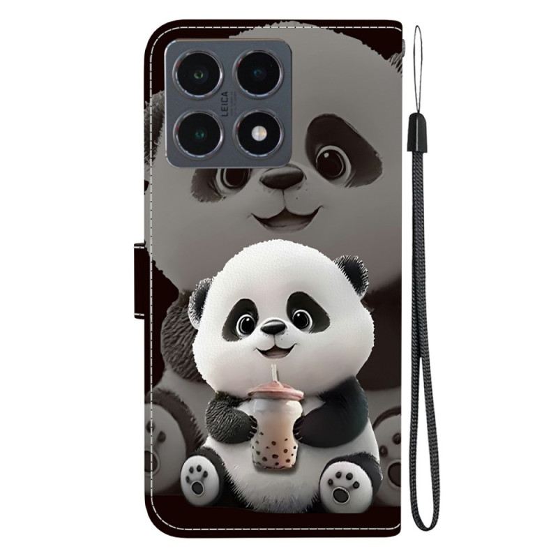 Bőrtok Xiaomi 15t Panda Minta