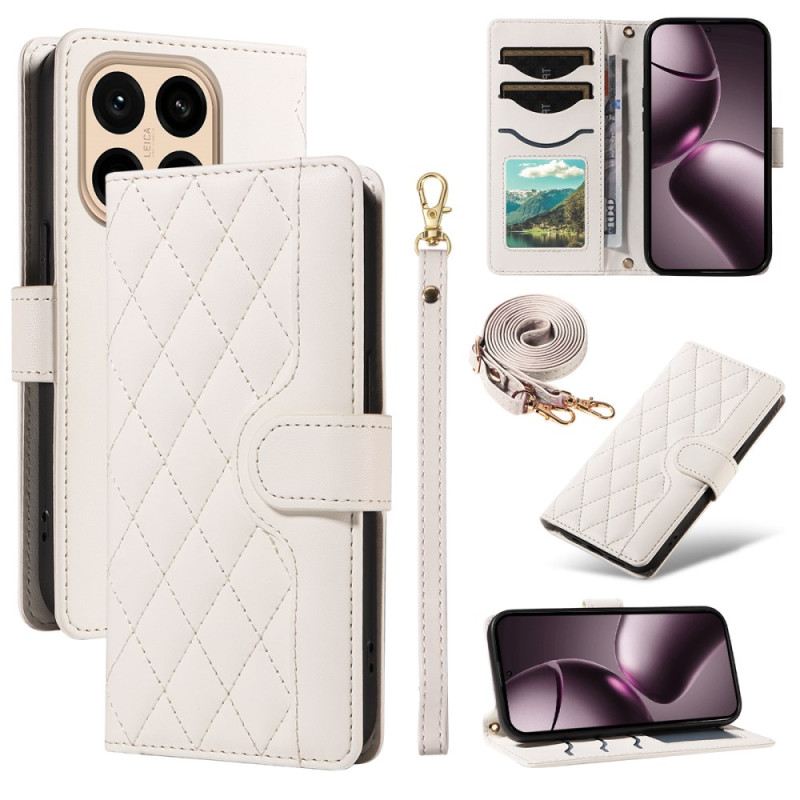 Bőrtok Xiaomi 15t Steppelt Pánttal És Vállpánttal