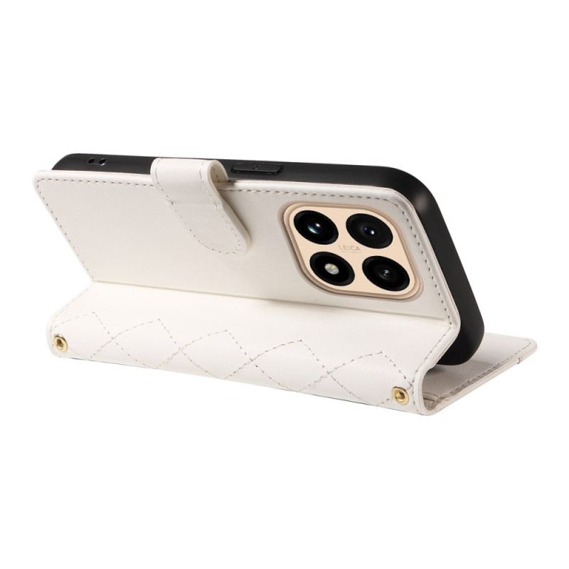 Bőrtok Xiaomi 15t Steppelt Pánttal És Vállpánttal