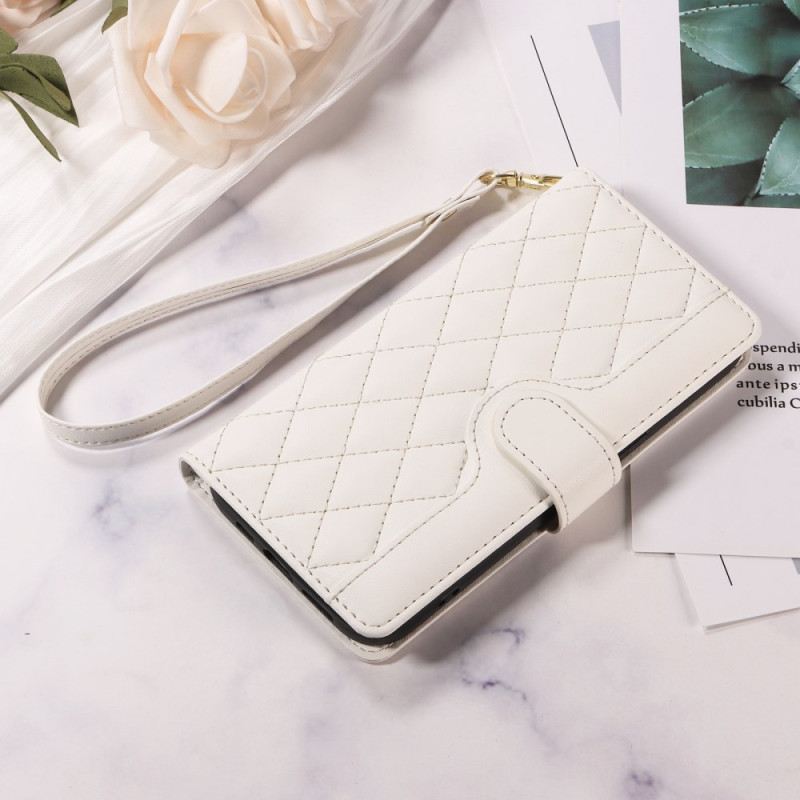 Bőrtok Xiaomi 15t Steppelt Pánttal És Vállpánttal