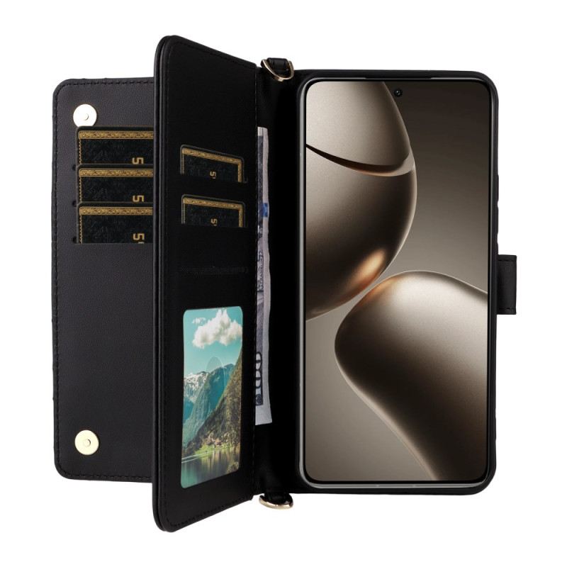 Bőrtok Xiaomi 15t Steppelt Vállpánttal És Csuklópánttal