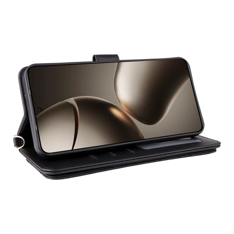 Bőrtok Xiaomi 15t Steppelt Vállpánttal És Csuklópánttal