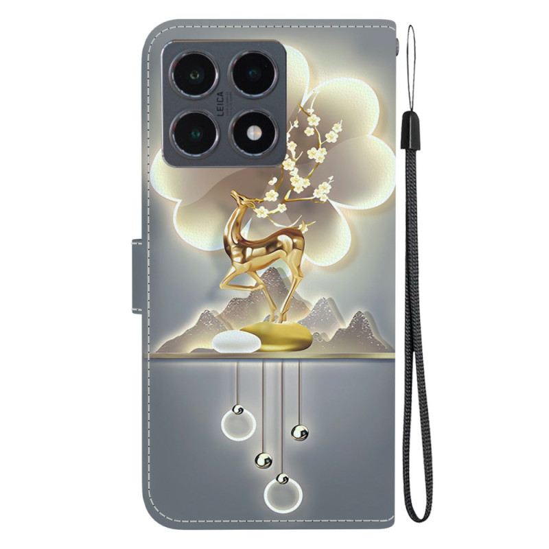 Bőrtok Xiaomi 15t Szarvas Minta Sika