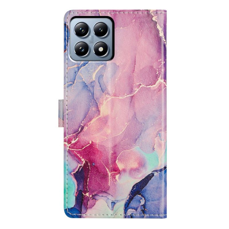 Bőrtok Xiaomi 15t Zöld És Rózsaszín Márvány