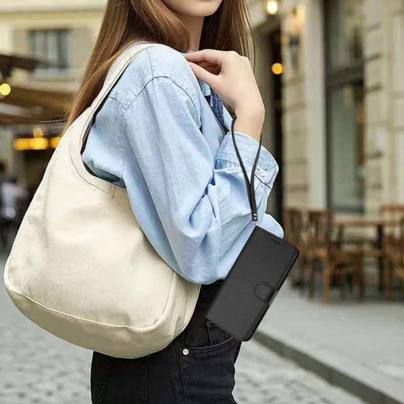 Fliptok Xiaomi 15t Egyszínű Pánttal