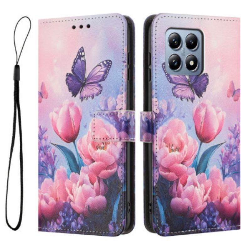 Fliptok Xiaomi 15t Rózsaszín Tulipánok