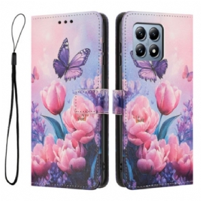 Fliptok Xiaomi 15t Rózsaszín Tulipánok