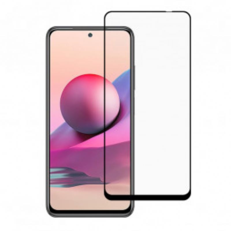 Xiaomi Redmi Note 10/10S/Poco M5S Black Edge Edzett Üveg Kijelzővédő Fólia