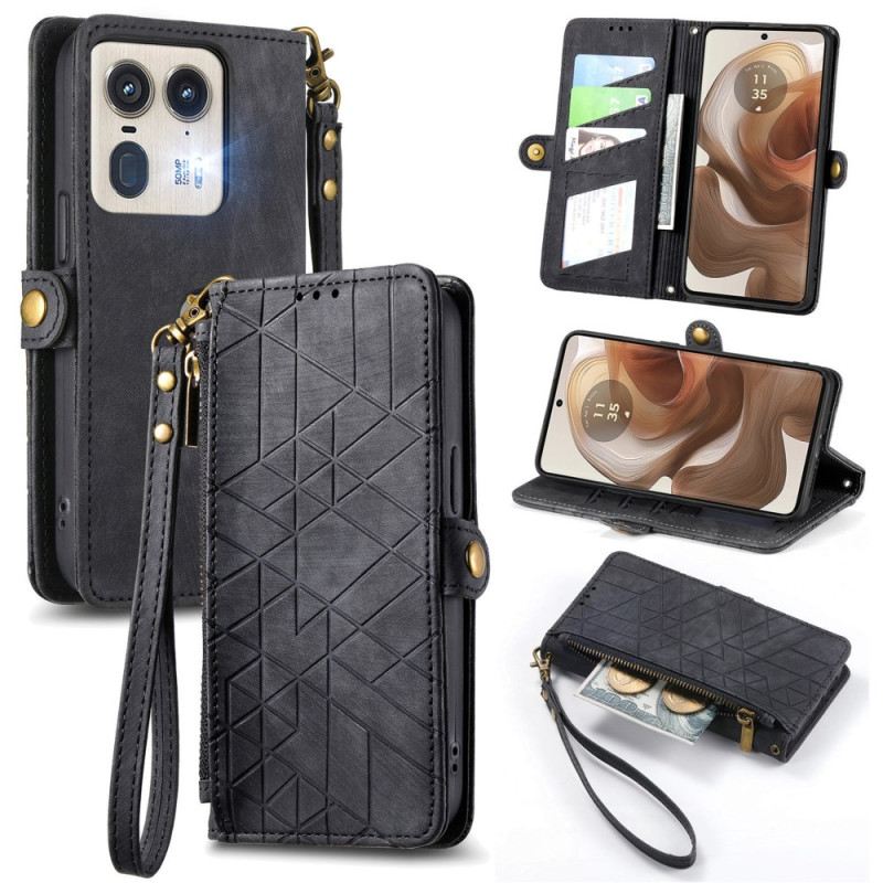 Bőrtok Motorola Edge 50 Ultra Cipzáras Pénztárca