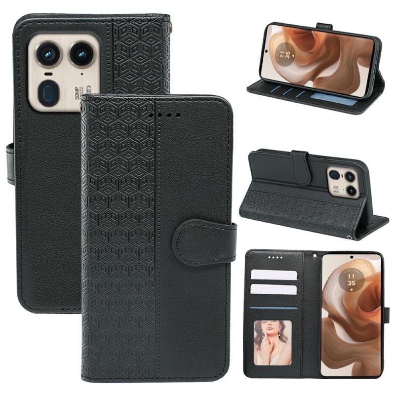 Bőrtok Motorola Edge 50 Ultra Cubic Frieze