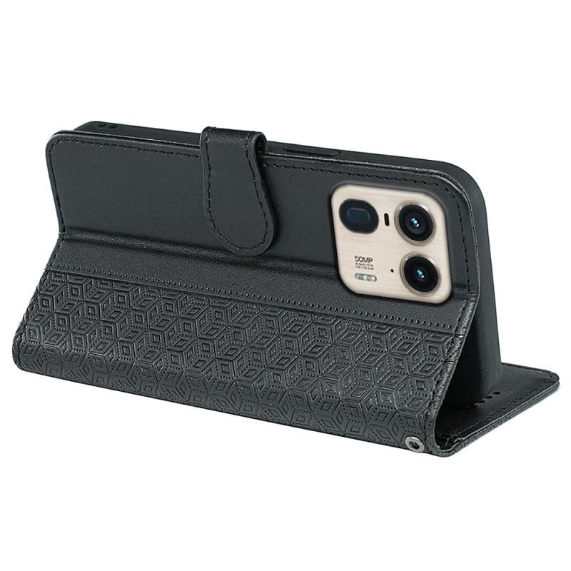 Bőrtok Motorola Edge 50 Ultra Cubic Frieze