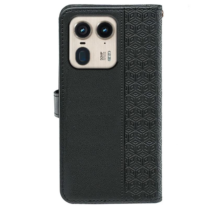 Bőrtok Motorola Edge 50 Ultra Cubic Frieze