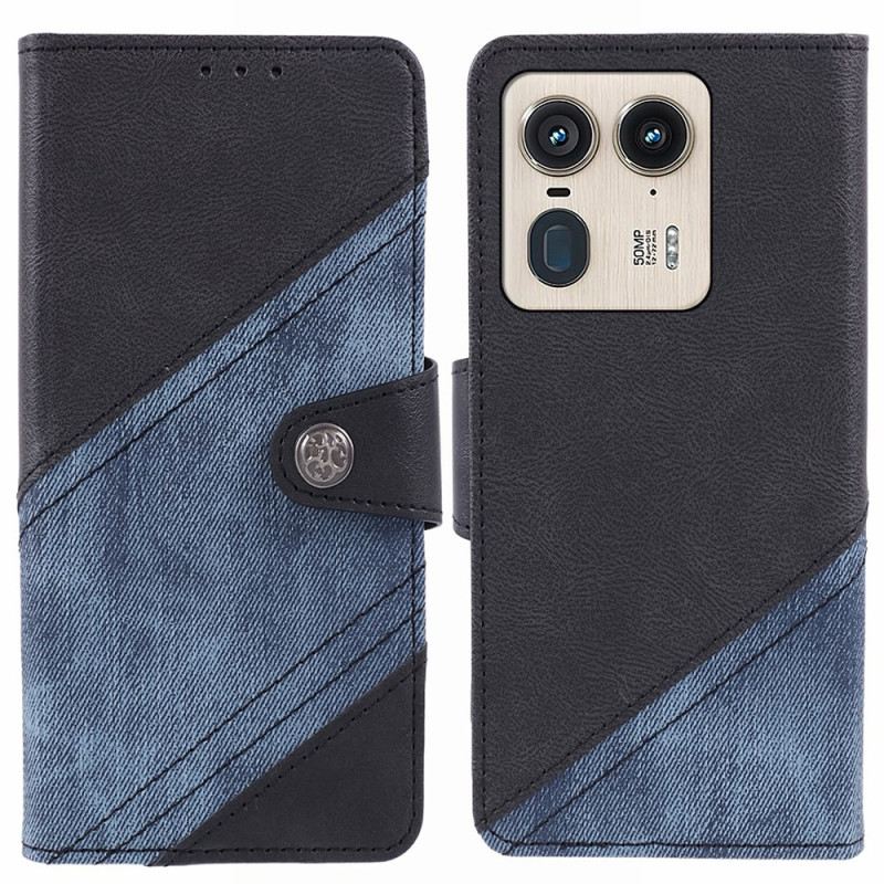 Bőrtok Motorola Edge 50 Ultra Kéttónusú Retro