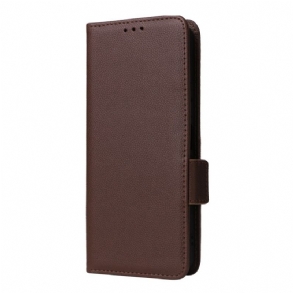 Bőrtok Motorola Edge 50 Ultra Litchi Műbőr Szíjjal