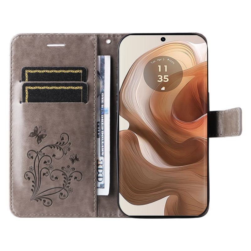 Bőrtok Motorola Edge 50 Ultra Óriáslepkék