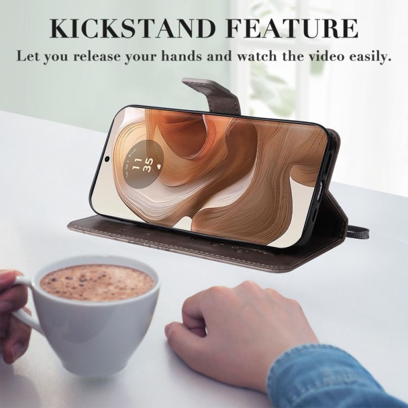 Bőrtok Motorola Edge 50 Ultra Óriáslepkék