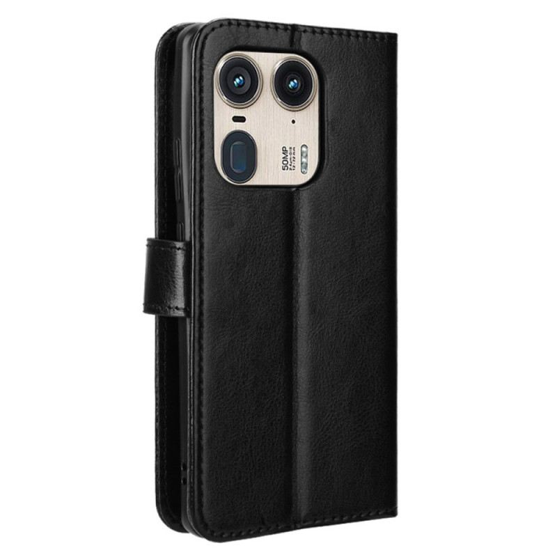 Bőrtok Motorola Edge 50 Ultra Ragyogó Műbőr