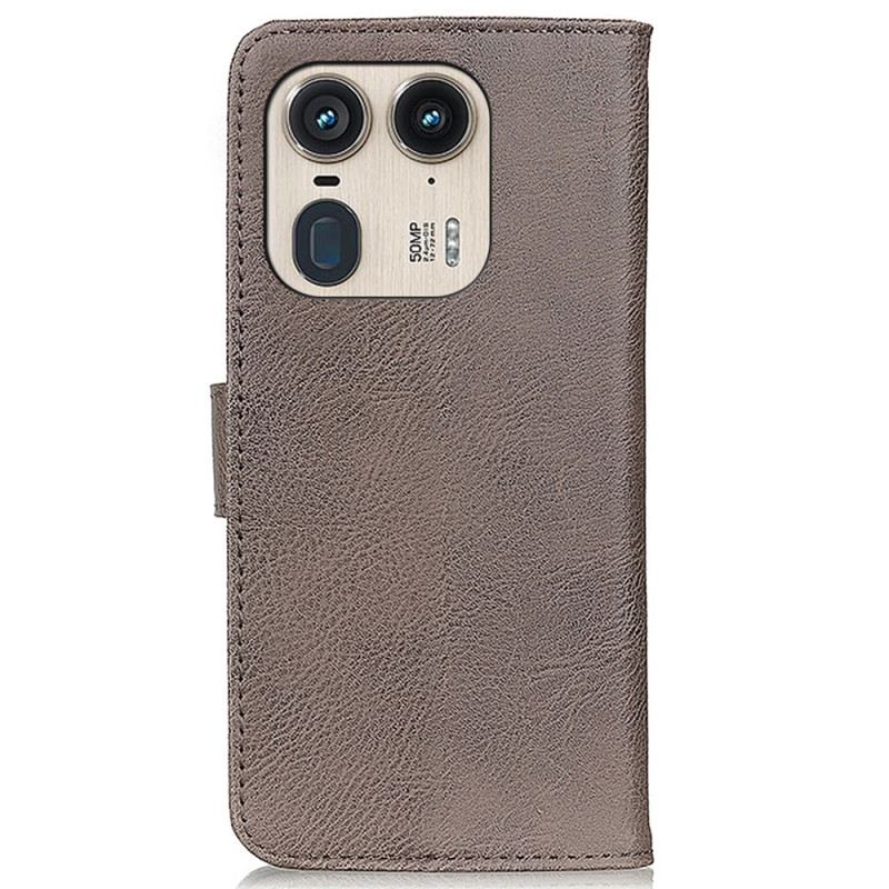 Bőrtok Motorola Edge 50 Ultra Retro Design Khazneh