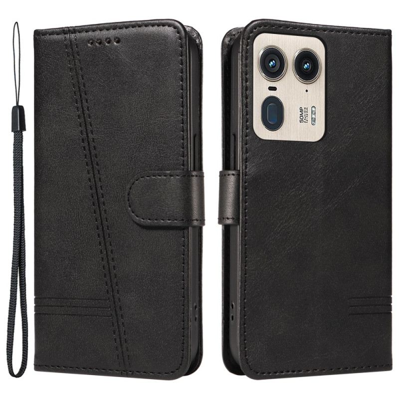 Bőrtok Motorola Edge 50 Ultra Sorok