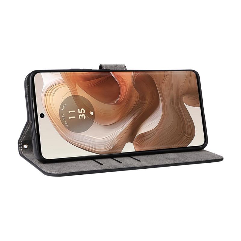 Bőrtok Motorola Edge 50 Ultra Velúr Effektus Rfid Blokkolással