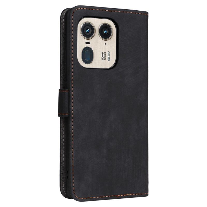 Bőrtok Motorola Edge 50 Ultra Velúr Effektus Rfid Blokkolással