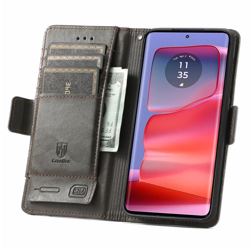 Bőrtok Motorola Edge 50 Ultra Vintage Stílusú Caseneo