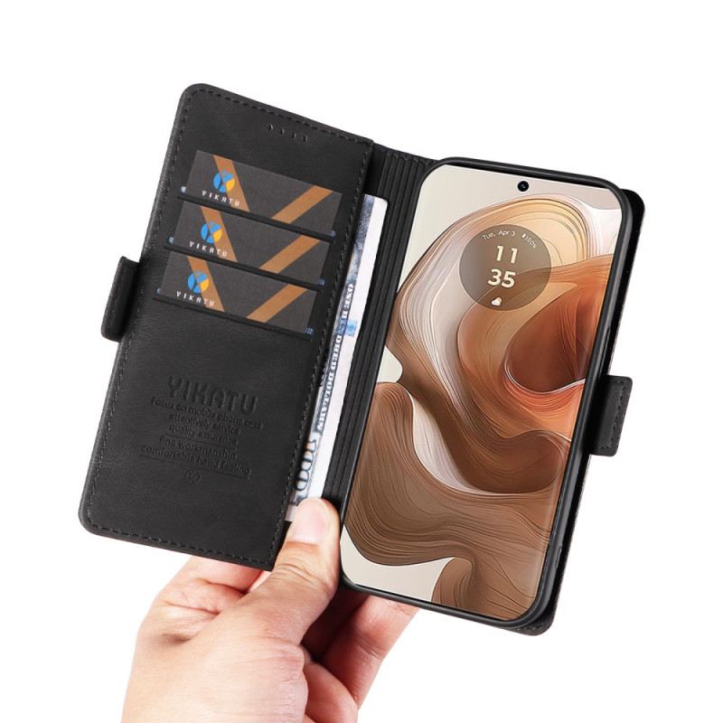 Bőrtok Motorola Edge 50 Ultra Yikatu Velúr Hatás