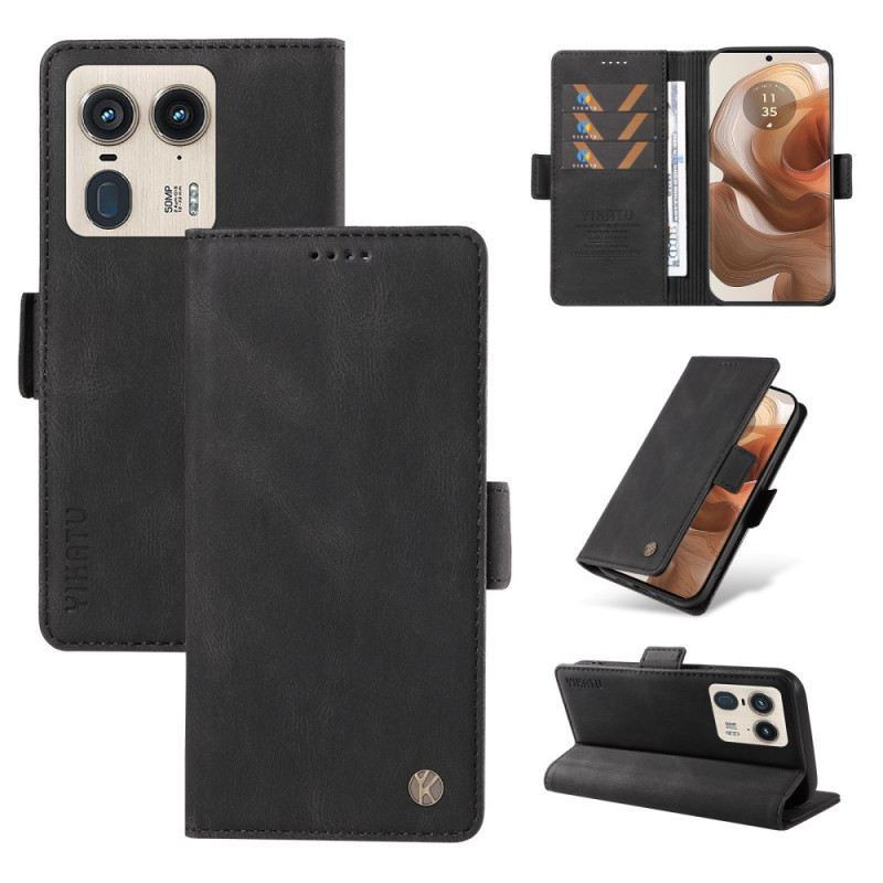 Bőrtok Motorola Edge 50 Ultra Yikatu Velúr Hatás